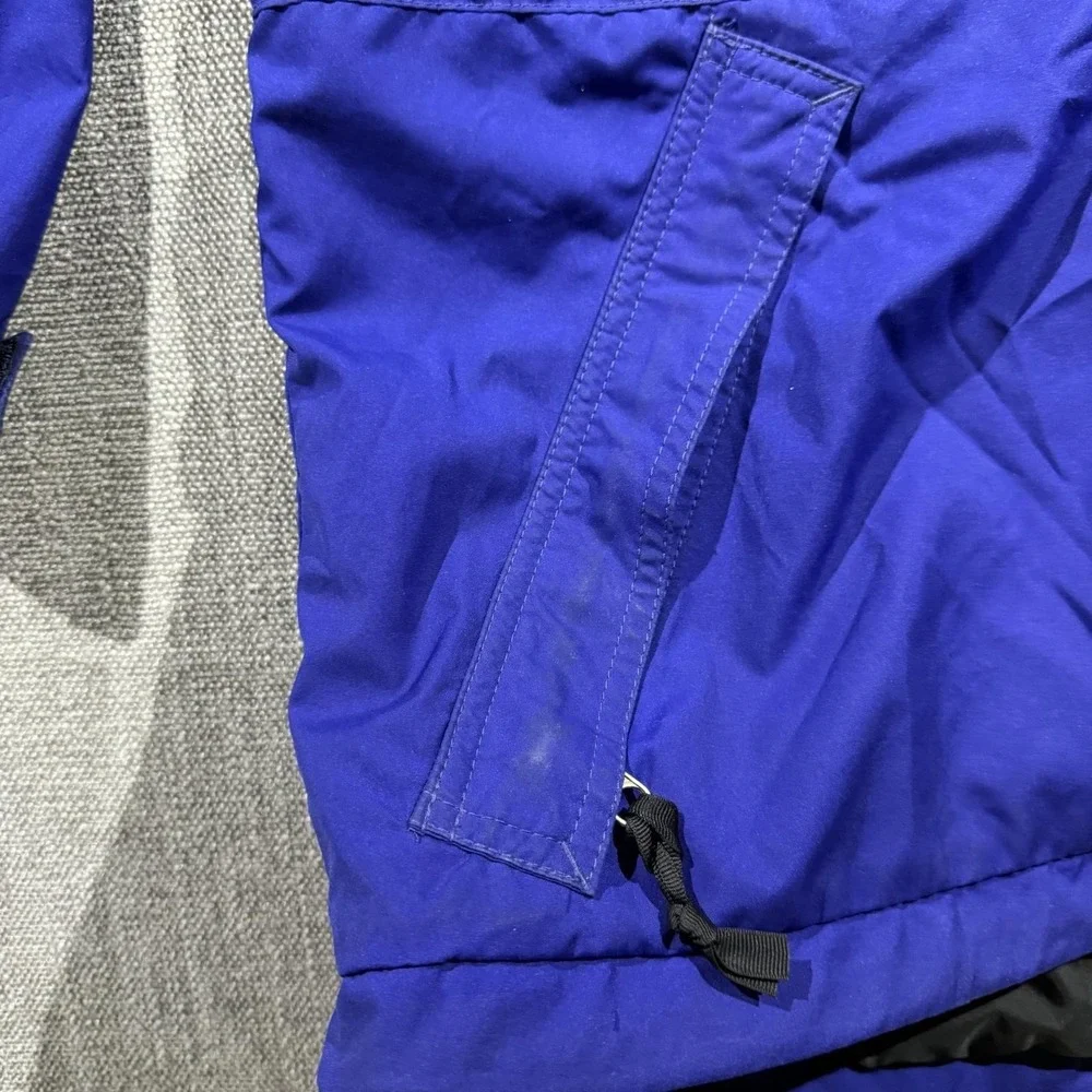 The North Face Jacket Mens Medium Blue Hooded Full Zip Nylon Rain Coat Outdoor